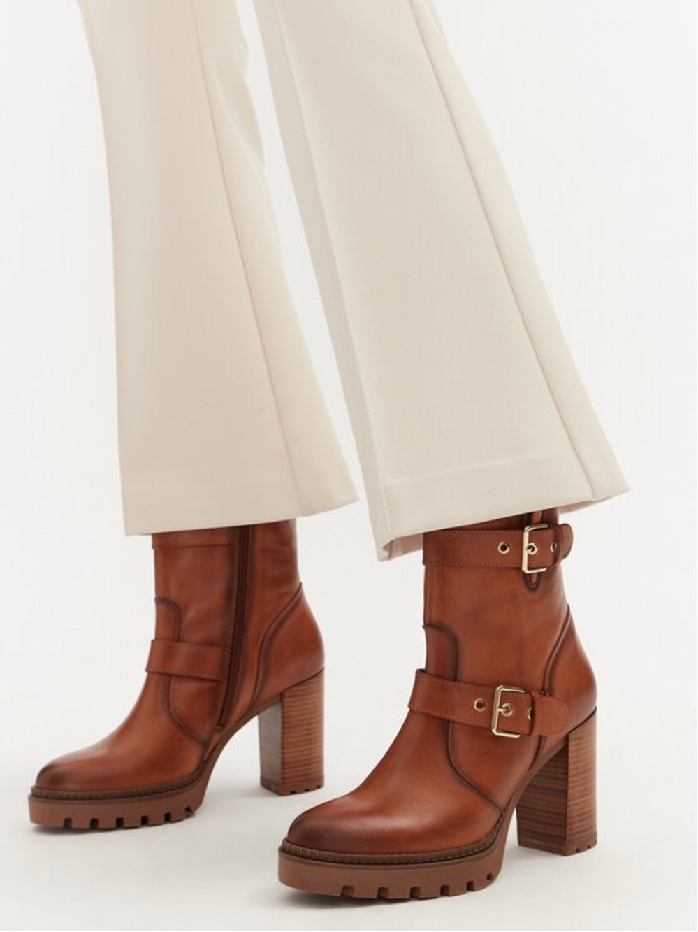 Pikolinos Cervera Tall Ankle Leather Boots in Brandy Size 36